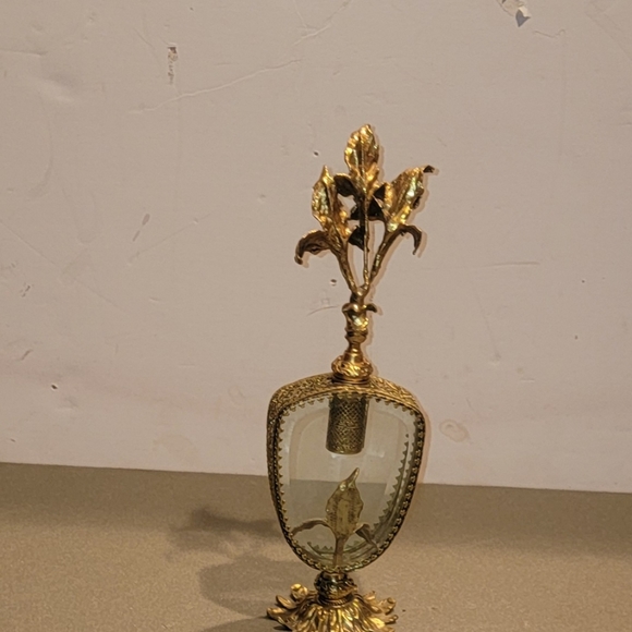 VINTAGE REAR GOLD FILIGREE 11" PERFUME BOTTLE - Picture 2 of 11